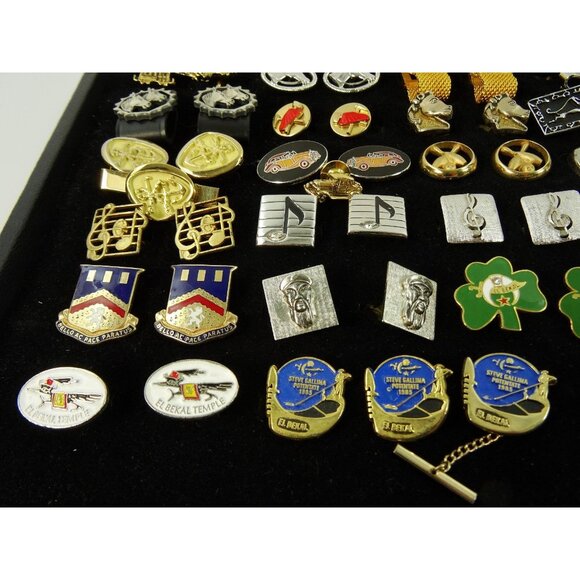 Huge Lot of Cufflinks 33 Pairs Vintage and Designer Cuff Links w Tray - Picture 7 of 7